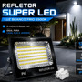 Kit 2 Refletor Super Led 400w Ip67 Holofote Bivolt Prova D'água Branco Frio 6500k Preto 127/220v