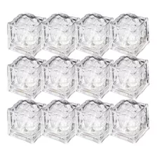 Gelo 12 Cubos Led Colorido Pisca Neon Enfeites Decorar Drink