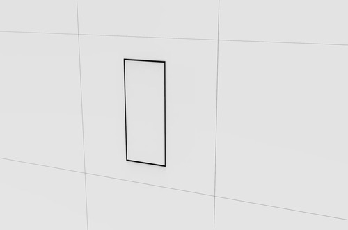 Lixeira Retangular Preta 5l Parede Porcelanato - Tampa Click Preto