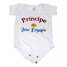 Body Baby Branco Personalizado Lembrancinha Mimo Príncipe