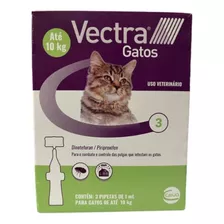 Vectra Antipulgas Para Gatos Até 10kg Com 3 Pipetas 