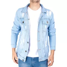 Jaqueta Jeans Destroyed Rasgada Qualidade Promoção Original
