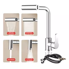 Torneira Gourmet Cozinha Inox 360° 4 Modos Água + 60cm Tubos