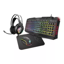 Kit Gamer 4 En 1 Krom Kritic Pad Mouse Audifonos Teclado