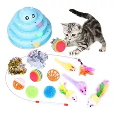 Kit Brinquedo Interativo Para Gatos Corre Corre 14 Peças