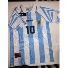 Camiseta Selección Argentina 1998 Ortega Autografiada 