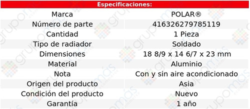 Radiador Soldado Fiat Uno L4 1.4l Std 13 Al 16 Polar Foto 2