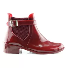 Bota Galocha Feminina Coturno Impermeável Inverno Bordô