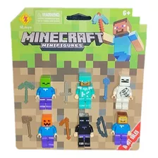 Set De 6 Figuritas Minecraft Con Accesorios