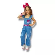 Macacão Jeans Infantil Menina Calça Luxo Macaquinho Estiloso