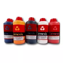 Kit De Tinta Para Aerografia 5 Cores Frascos 1 Litro Cada