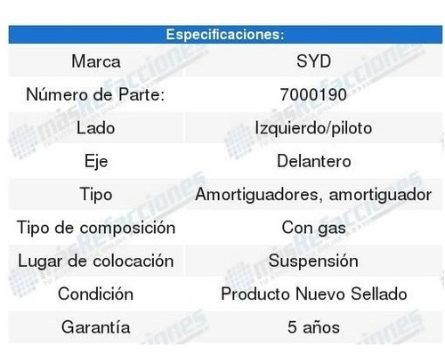 2 Amortiguadores Suspensin Syd Delanteros G6 06-10 Foto 3