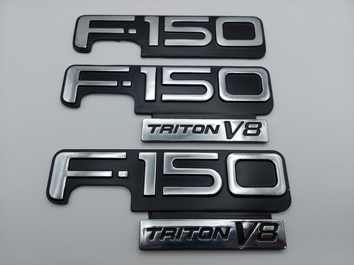 Emblemas F150 V8 Triton Laterales Y Batea Del 97 Al 04 Cromo Foto 2