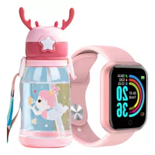 Smartwatch D20 Infantil + Garrafinha De Água 600ml