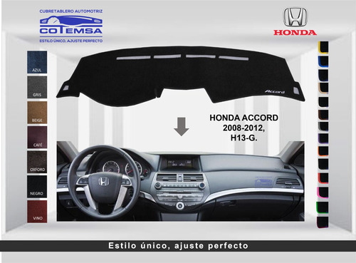 Cubretablero Aut. (color) Honda Accord De 2008 A 2012 Foto 2