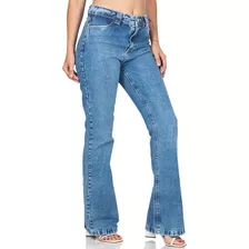 Calça Jeans Flare Feminina Cintura Alta Barra Tradicional