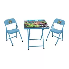 Conjunto Fantasia Mesa Infantil Açomix 2 Cadeiras - Carros