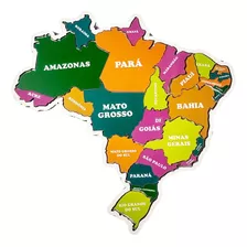 Quebra Cabeça Em Madeira Infantil Do Mapa Do Brasil