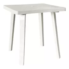 Mesa Plástica Cuadrada 70x70 Cm Patas Desmontables Quality Color Blanco