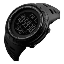 Reloj De Pulsera Skmei Digital 1251 De Cuerpo Color Negro, Analógico, Para Hombre, Fondo Negro, Con Correa De Poliuretano Color Negro Y Negro, Luz Verde Y Hebilla Doble