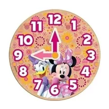 Didactico Madera Reloj Encaje Aprender Hora Minnie Disney