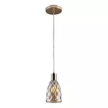 Lustre Pendente Vidro Florianópolis Dourado Estilo Retrô