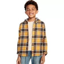 Camisa Niño Old Navy Franela Con Gorro Amarillo