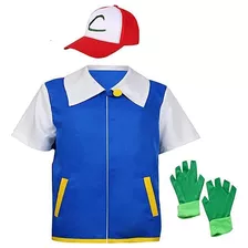 C Disfraz De Ash Ketchum-pokemon Cosplay , Niños Y Adulto M