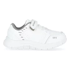 Zapatillas Atomik Marsella Infantil Velcro En Blanco Y Gris 