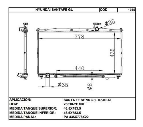 Tanque Plstico Superior Hyundai Santa Fe 07-09 (cod:1365) Foto 2