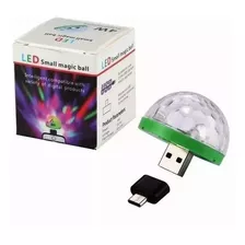 Luz Led Rgb Esfera Con Adapt Otg Usb C Oem Bola Audioritmica