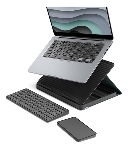 Combo Soporte Notebook + Teclado Logitech Casa Pop Negro