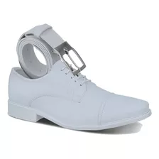 Kit Sapato Branco Estilo Militar+ Cinto Masculino