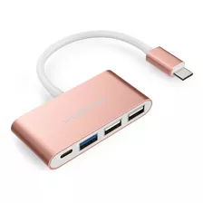 Hub Usb C Usb 3.0 Usb 2.0 Lention Rosa Oro