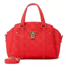 Bolsa Feminina Transversal Tiracolo Grande De Ombro Preta Cor Vermelho