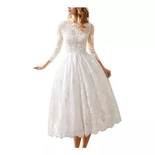 Vestido Mujer Elegante Casual Delgado Color Sólido Boda S 23