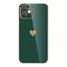 Capa Para iPhone 11 12 13 Pro Max Lux Coração Case Cores