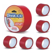 Fita Demarcacao Solo Vermelha - 50mm X 30m - Adere -kit C/ 3