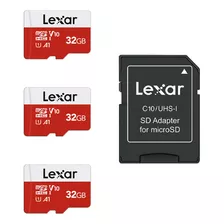 Lexar Tarjeta Micro Sd De 32 Gb, Paquete De 3 Unidades, Tar.