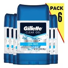 Gillette Gel Desodorante 82g X6