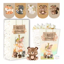 Kit Imprimible Animales Del Bosque Acuarela Texto Editable