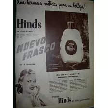 Publicidad Vintage Clipping Crema Hinds Miel Almendras Frasc