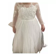 Vestido De Fiesta Niña Blanco- Comunión-damita Boda - Nuevo