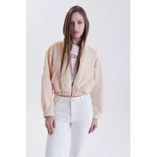 Campera Ramon Cher Mix Beige Mujer De Algodón