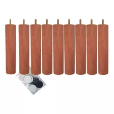 Conjunto De 9 Pés De Madeira 20cm Dimader Pé Para Cama Box C