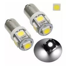 100 Unidades Lâmpada Ba9s 5 Leds01 Polo Branco Farol 