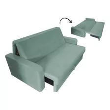 Sillón Sofá Cama Reclinable Living En Suede Variedad Colores Color Verde Claro