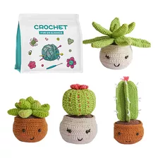 Kit De Inicio De Crochet Material Tejido De Cactus 4 Piezas