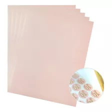 Papel Etiqueta Rosa Adhesiva P/ Uso Con Foil En Laminadora