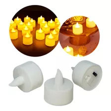 24 Velas Led Cor Amarelo/branco Decoração Eletronica Luz